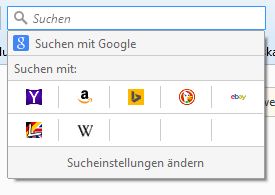 Firefox Sucheinstellungen