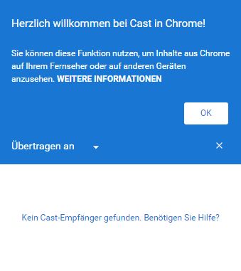 Chrome Cast Erweiterung