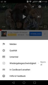 YouTube Menü